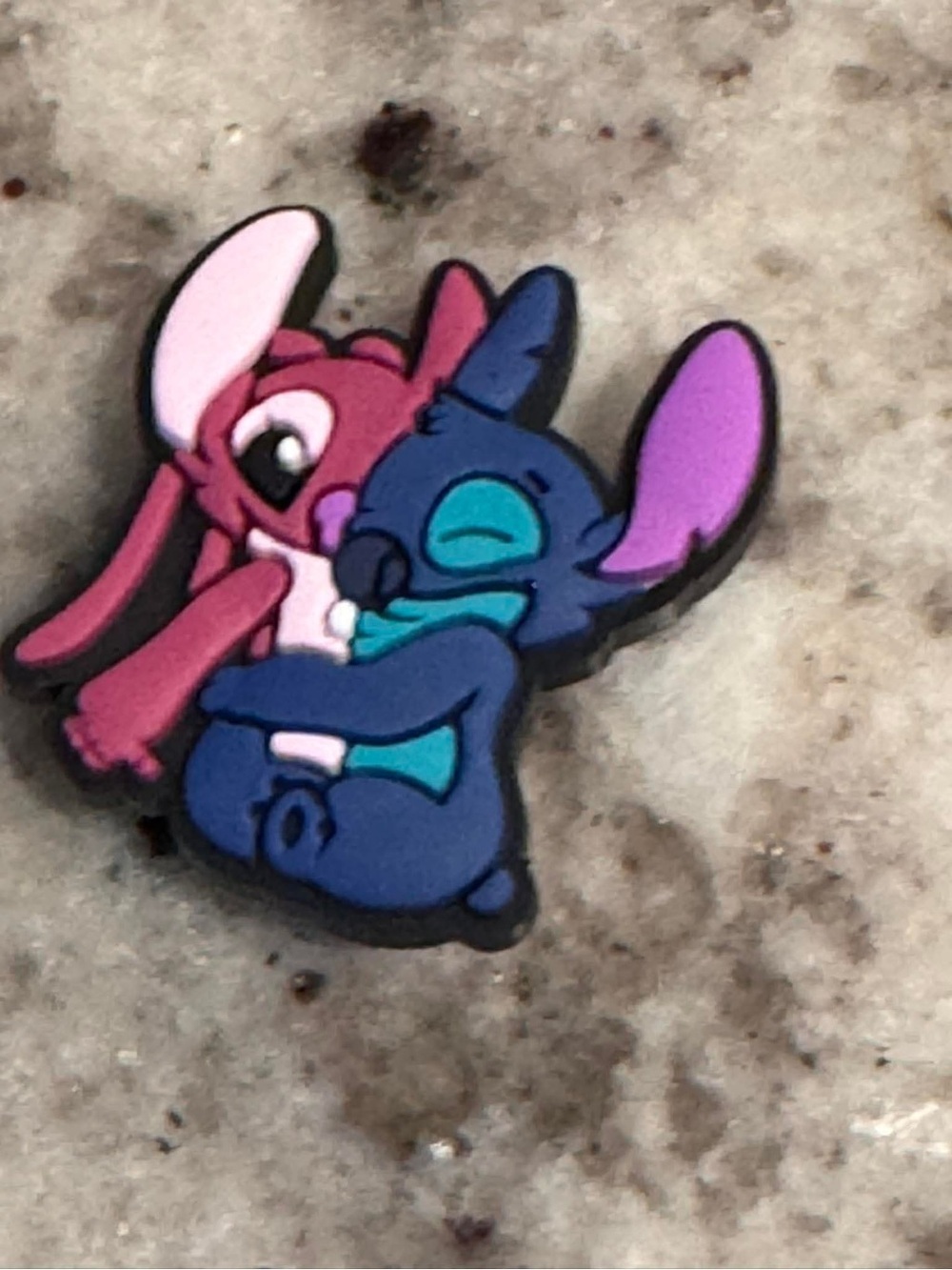 CROCS Pink and Blue Stitch Hug Jibbitz Charm